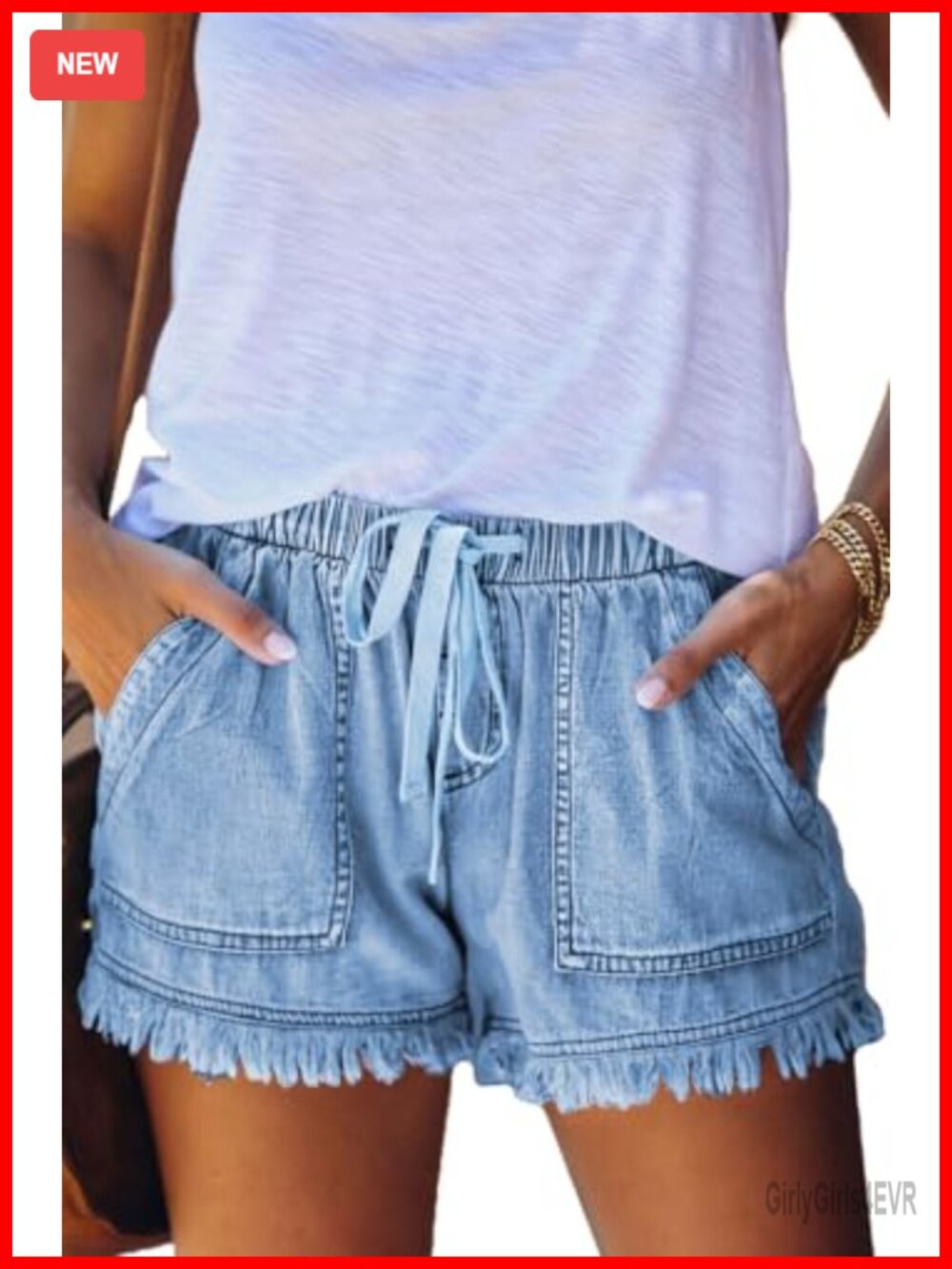 Women's Cotton Blend Drawstring Casual Shorts | Lightweight Loose Fit